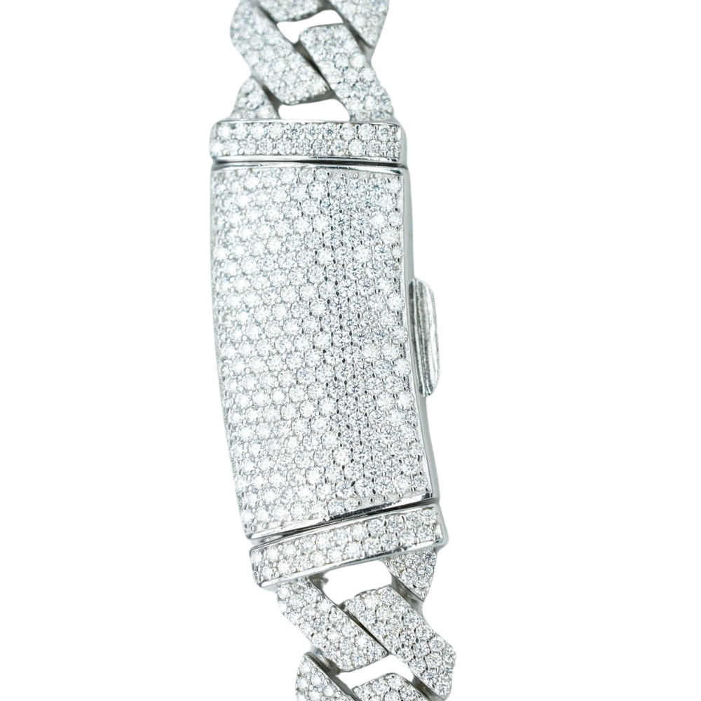 10mm Cuban Chain Necklace with VVS Moissanite Diamonds