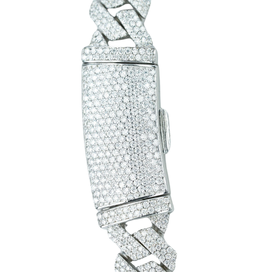 10mm Cuban Chain Necklace with VVS Moissanite Diamonds