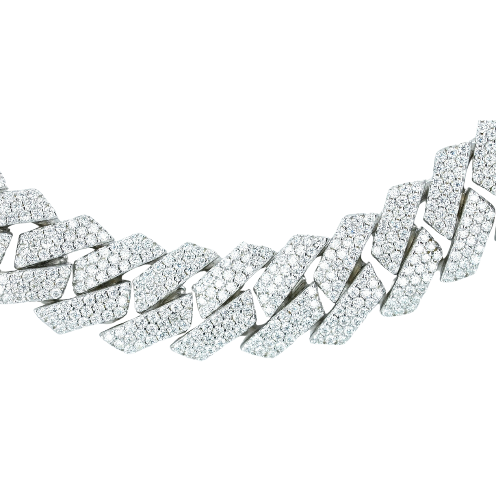 10mm Cuban Chain Necklace with VVS Moissanite Diamonds