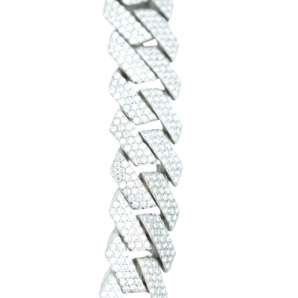 14mm VVS Clarity Moissanite Cuban Chain Necklace