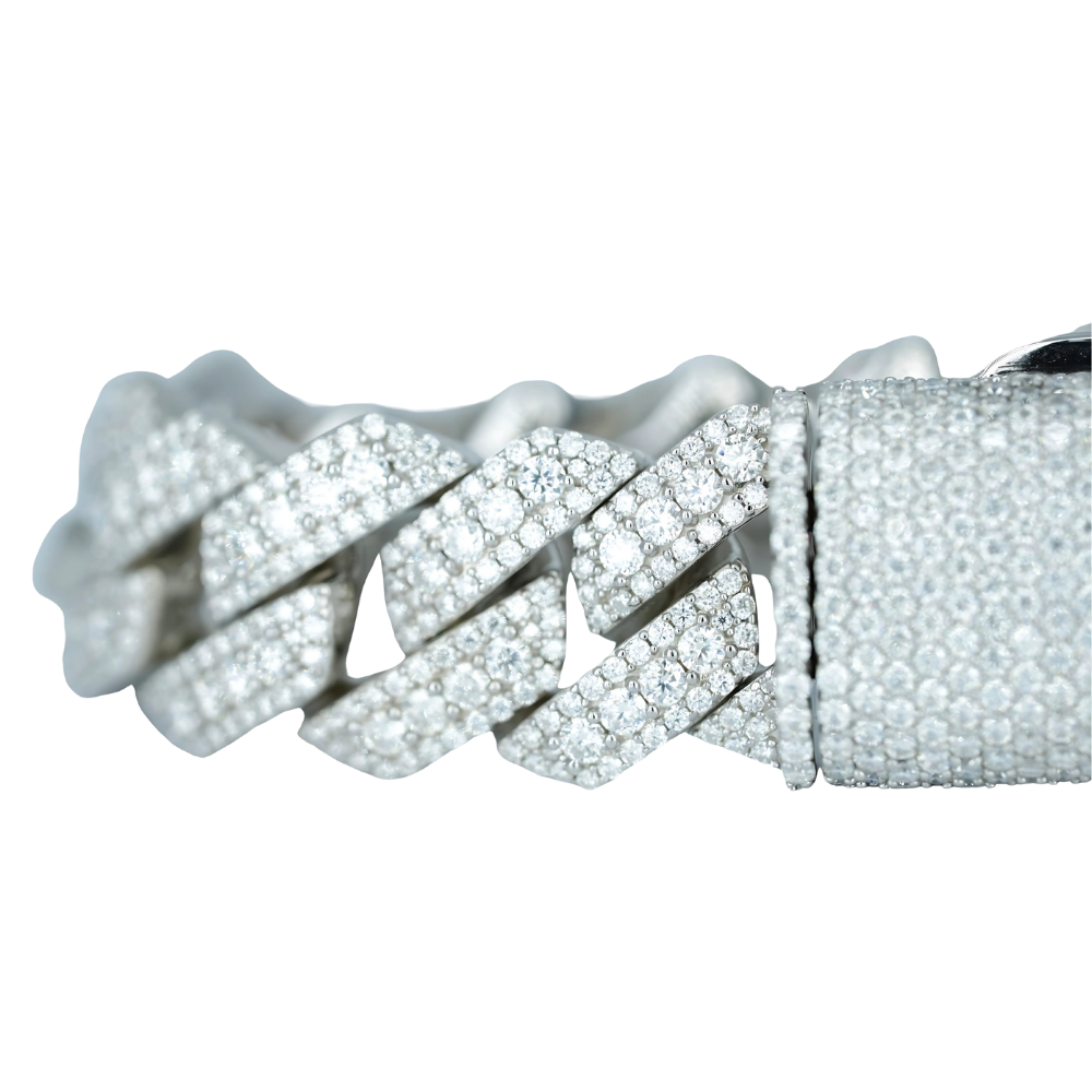 14mm VVS Moissanite Diamond Cuban Link Bracelet