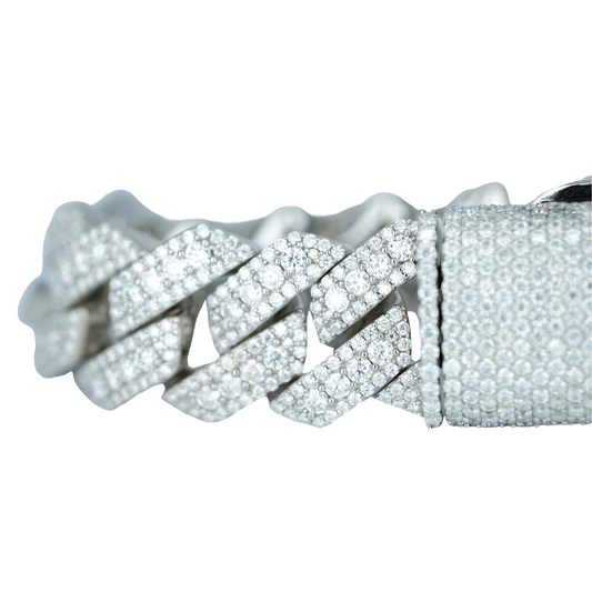 14mm VVS Moissanite Diamond Cuban Link Bracelet