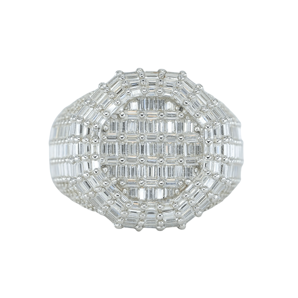 7658 - Dual-Cut VVS Moissanite Ring Baguette and Round Design