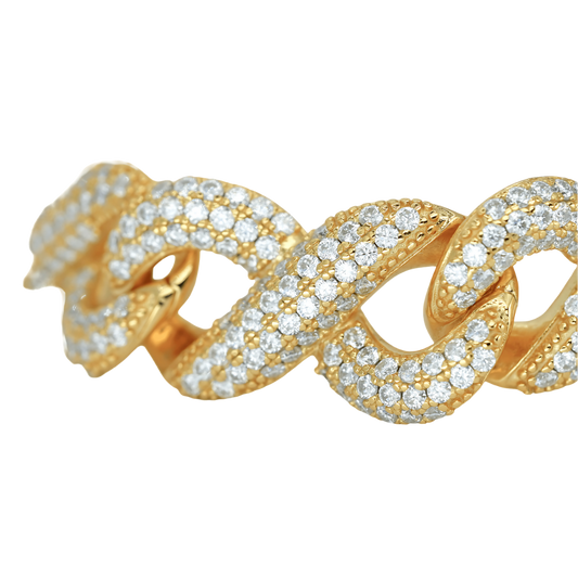 Yellow 16mm Round VVS Moissanite Diamond Infinity Cuban Bracelet – Bold Elegance, Timeless Shine