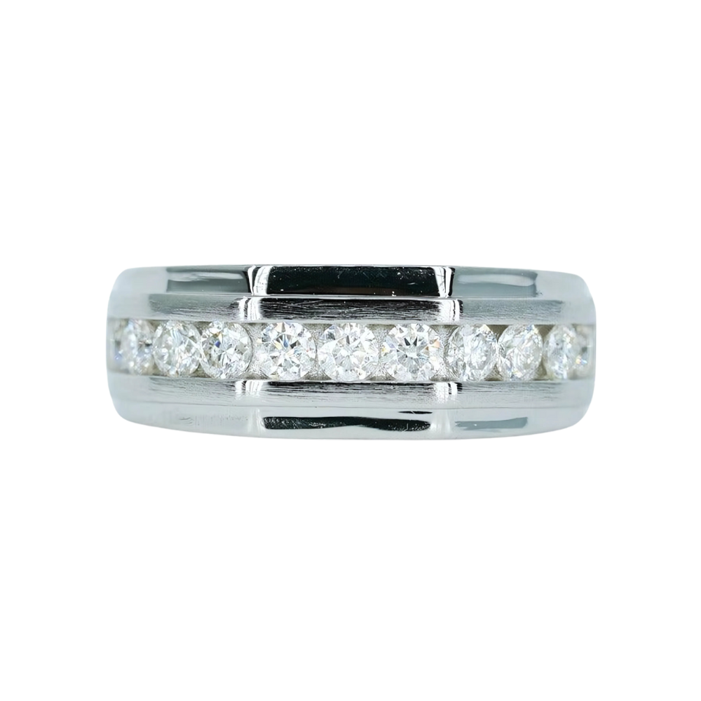 Men's Round-Cut VVS Moissanite Gemstone Ring (Model 7770)