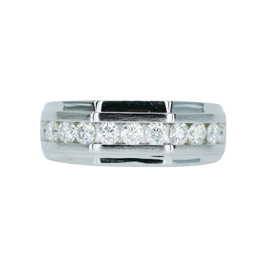 Men's Round-Cut VVS Moissanite Gemstone Ring (Model 7770)