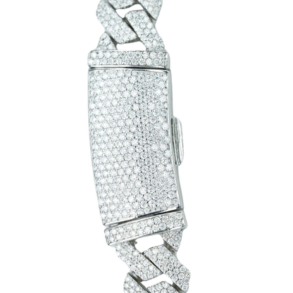 10mm Cuban Chain Necklace with VVS Moissanite Diamonds