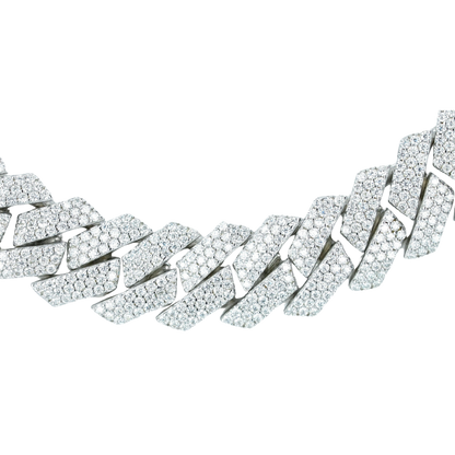 10mm Cuban Chain Necklace with VVS Moissanite Diamonds