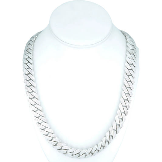 14mm VVS Clarity Moissanite Cuban Chain Necklace