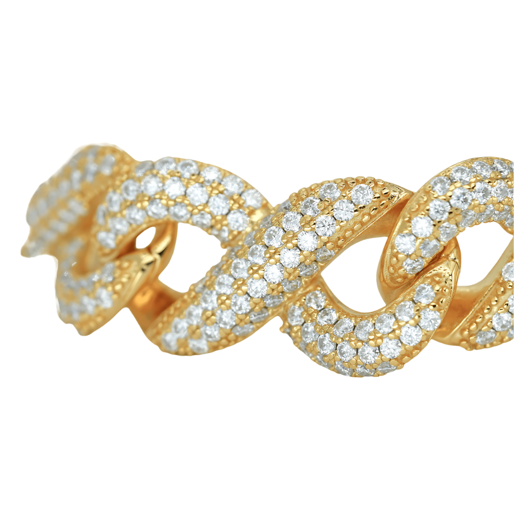 Yellow 16mm Round VVS Moissanite Diamond Infinity Cuban Bracelet – Bold Elegance, Timeless Shine