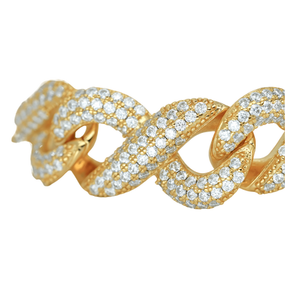 Yellow 16mm Round VVS Moissanite Diamond Infinity Cuban Bracelet – Bold Elegance, Timeless Shine