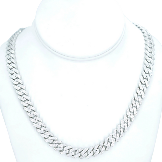 8mm Cuban Chain Necklace with VVS Moissanite Diamonds