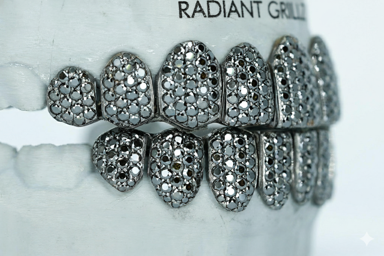 Black VVS Moissanite Diamond Grillz