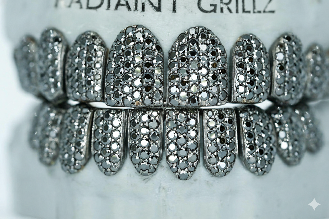 Black VVS Moissanite Diamond Grillz