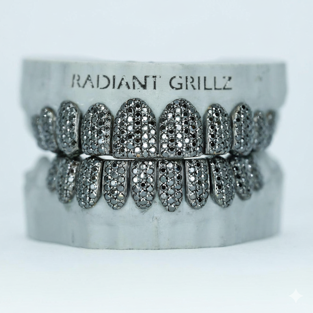 Black VVS Moissanite Diamond Grillz