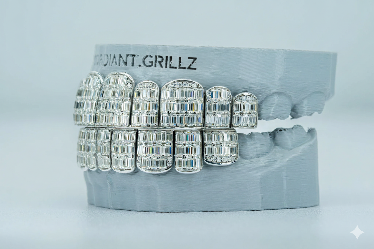 Emerald VVS Moissanite Diamond Grillz