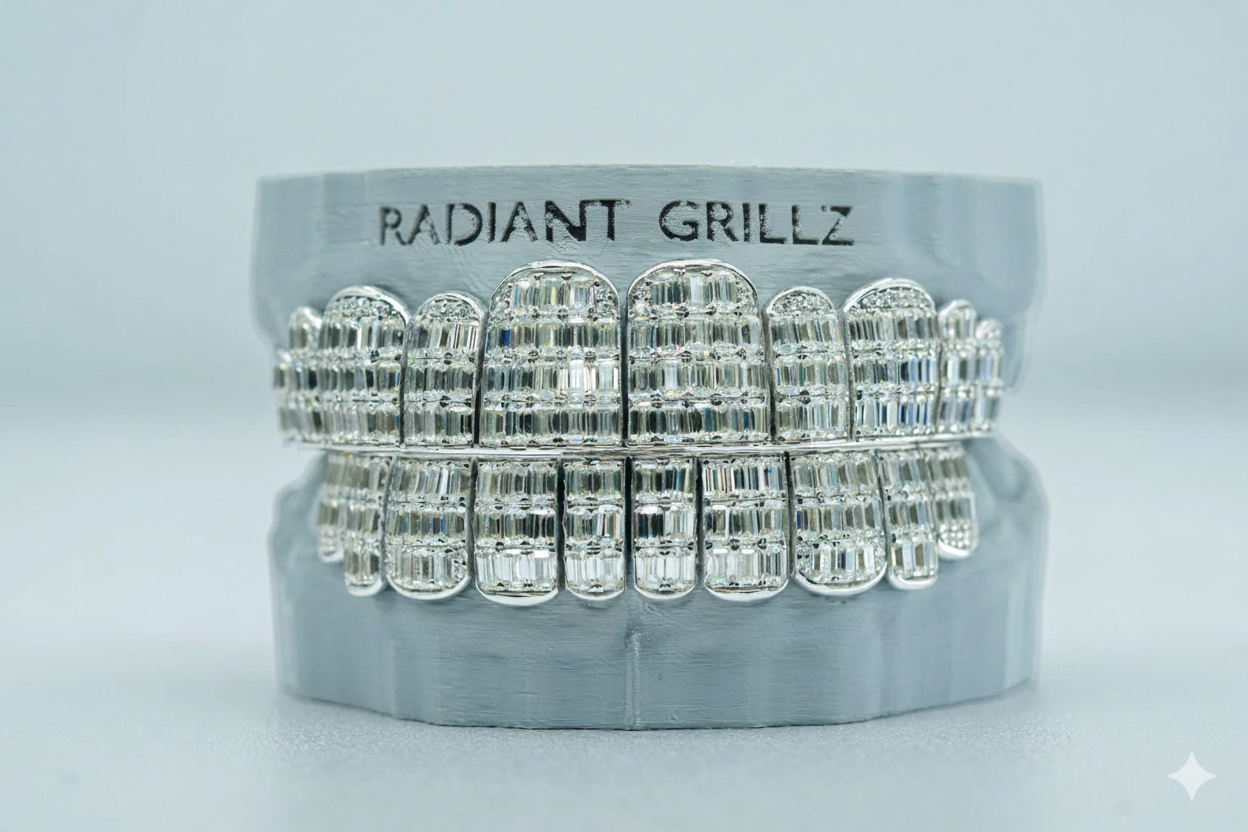 Emerald VVS Moissanite Diamond Grillz
