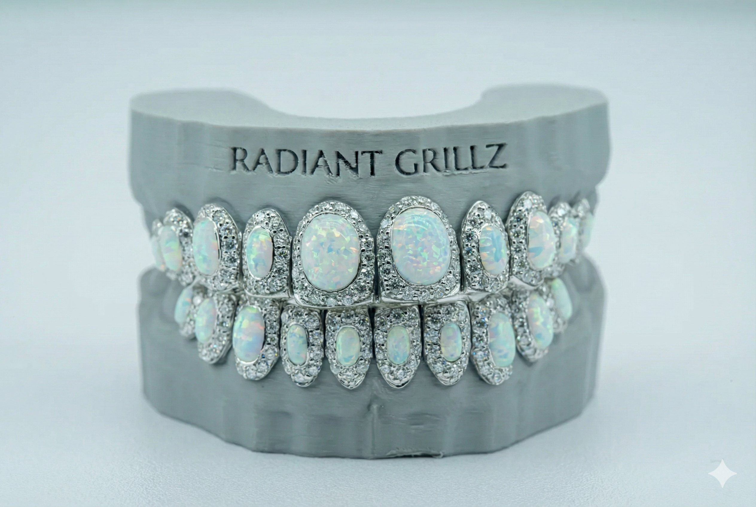 Opal With VVS Moissanite Diamond Grillz