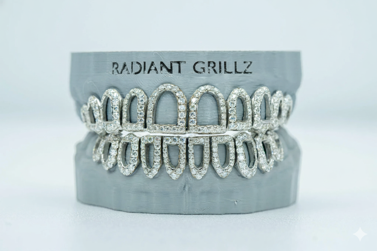 Open Face Bust Down VVS Moissanite Diamond Grillz