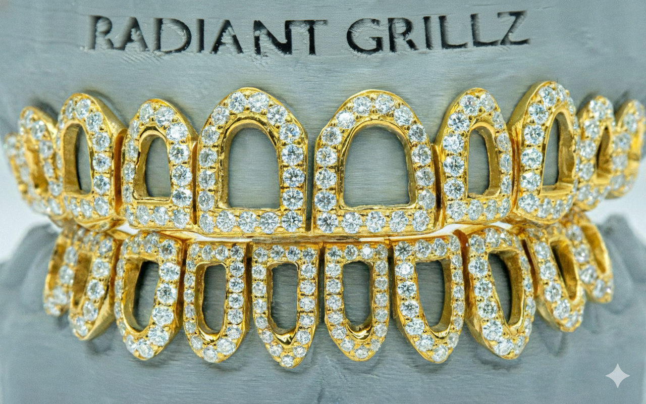 Open Face Bust Down VVS Moissanite Diamond Grillz