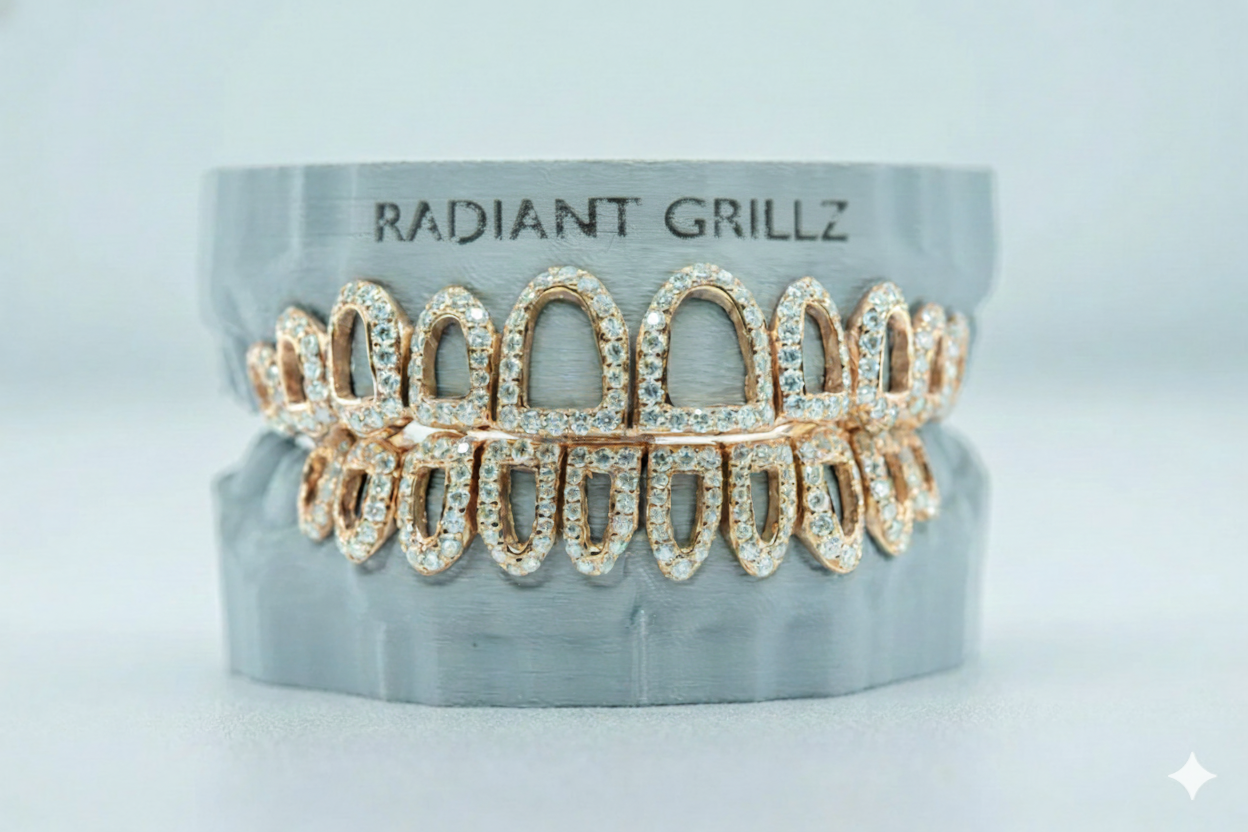 Open Face Bust Down VVS Moissanite Diamond Grillz