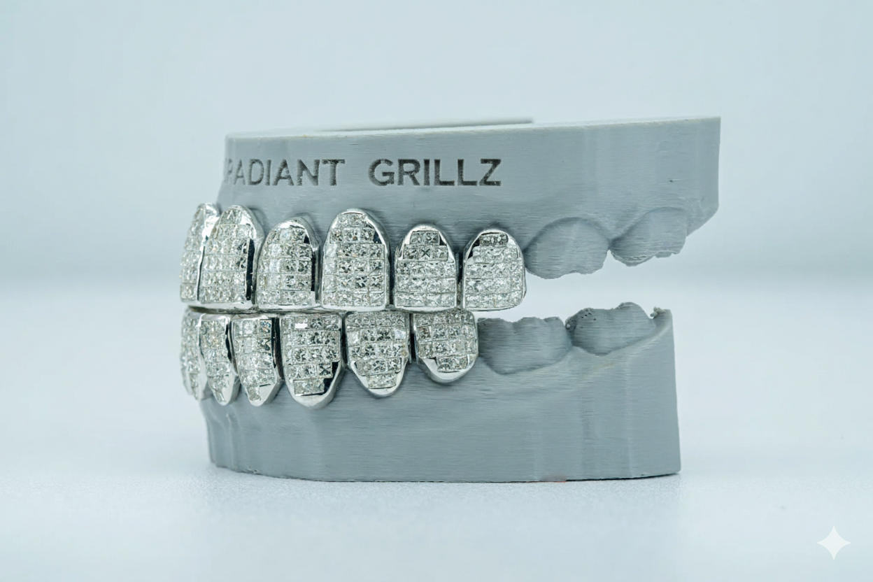 VVS Lab Diamond Princess Cut Invisible Grillz