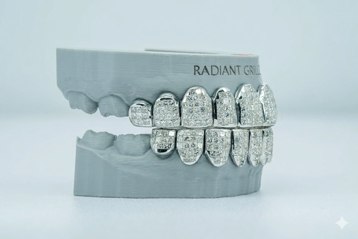 VVS Lab Diamond Princess Cut Invisible Grillz